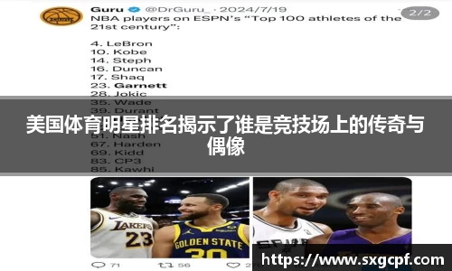 美国体育明星排名揭示了谁是竞技场上的传奇与偶像